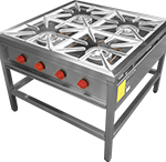 Anafe Cuatro Platos 430x430mm Inox.